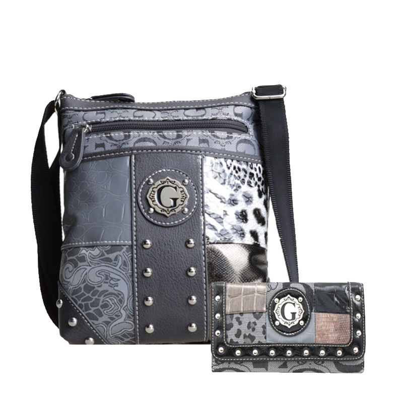 Gray Signature Sty Messenger Bag with Wallet - KE1552-KW271 - Click Image to Close